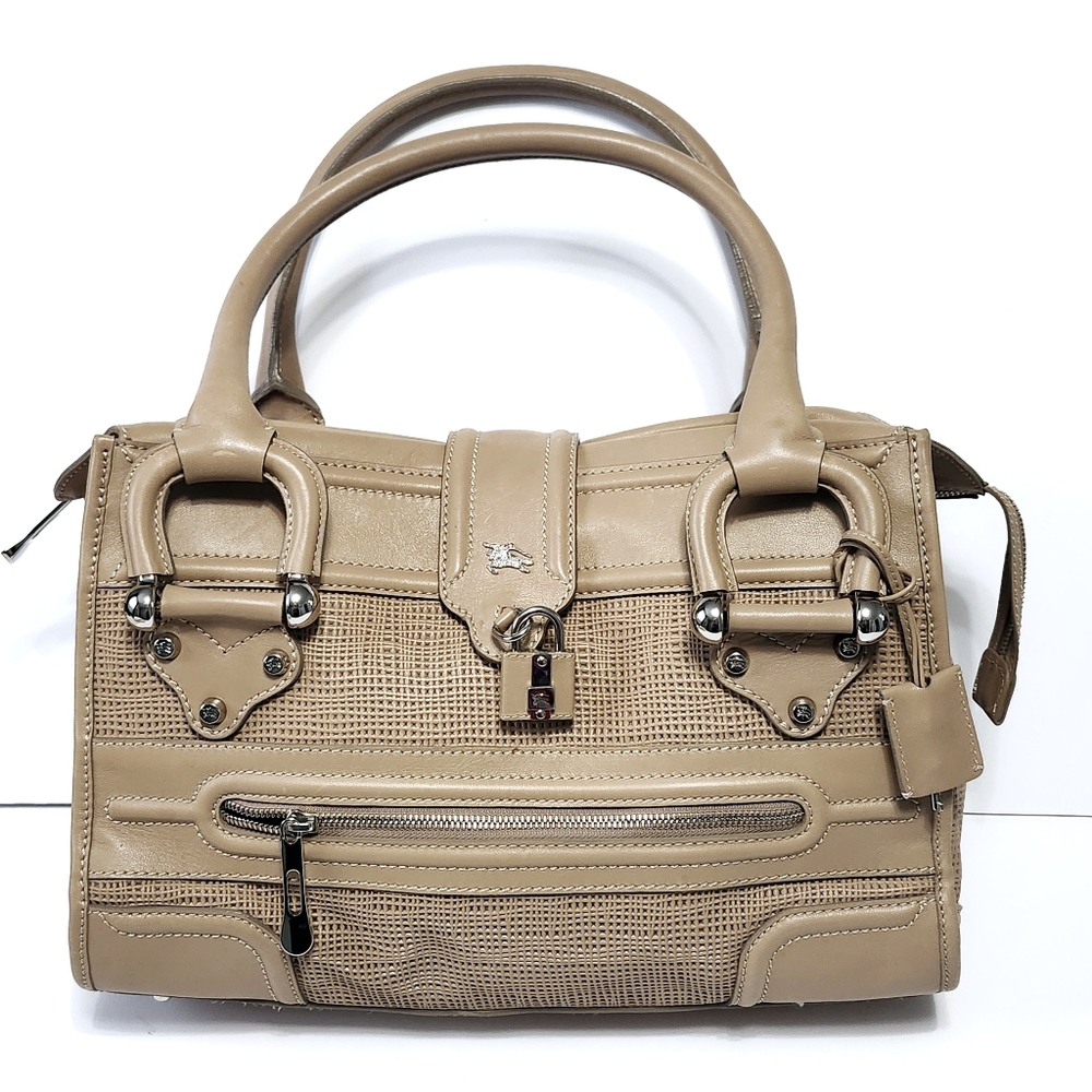 BURBERRY Leather Large Bag Lock Key Certificate